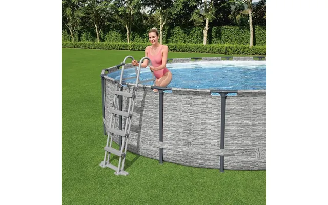 Bestway Flowclear Poolstige 4 Trin - 122 Cm, Grå