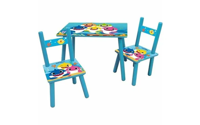Børnebord Og -stole Fun House Baby Shark - Blå, Rektangulært Sæt
