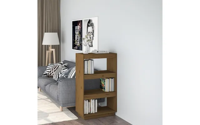 Bogreol Rumdeler I Massivt Fyrretræ 60×35×103 Cm - Gyldenbrun