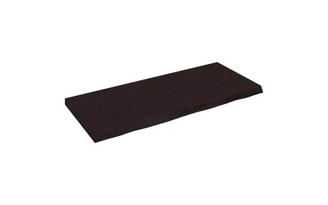 Bordplade I Massivt Egetræ 140 × 60 × 2-6 Cm - Mørkebrun, Behandlet, Naturlig Kant