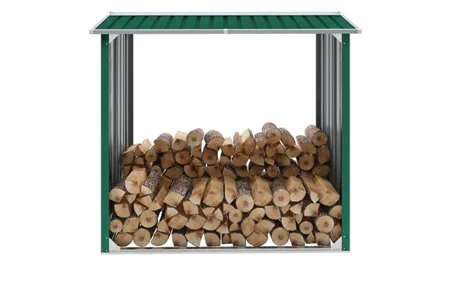 Brændeskur 172 × 91 × 154 Cm - Galvaniseret Stål, Grøn