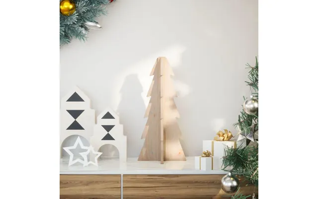 Dekorativt Juletræ 49 Cm I Massivt Fyrretræ - Natur