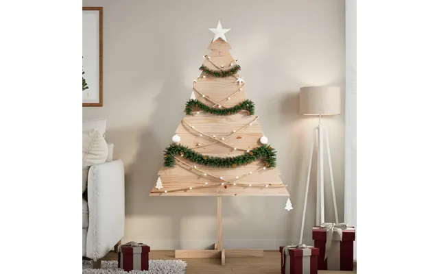 Dekorativt Juletræ I Massivt Træ - 150 Cm, Rustik Pynte-træ