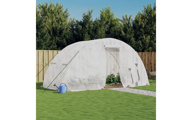 Drivhus Med Stålstel 10 M - 5×2×2,3 M, Hvid