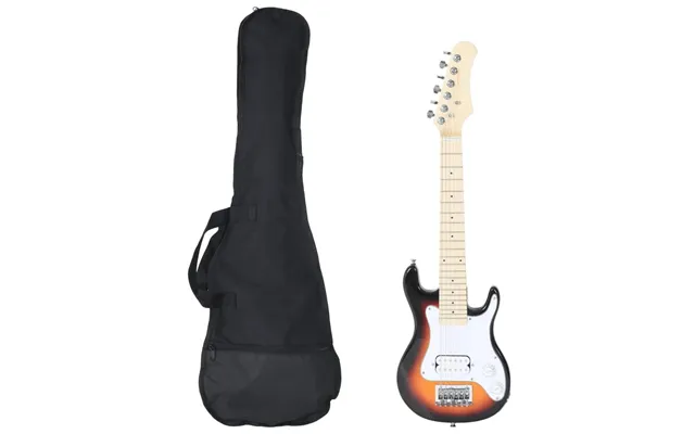 Elektrisk Guitar Til Børn Inkl. Taske 3 4 30 Brun Og Hvid