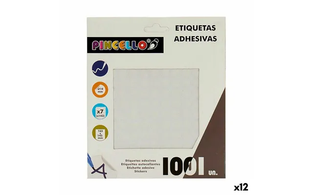 Etiketter Selvklæbende - Hvid, Ø 10 Mm 12 Pk