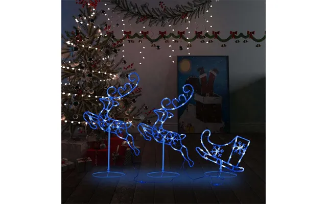 Flyvende Rensdyr Med Kane I Akryl - 260×21×87 Cm, Blå Led