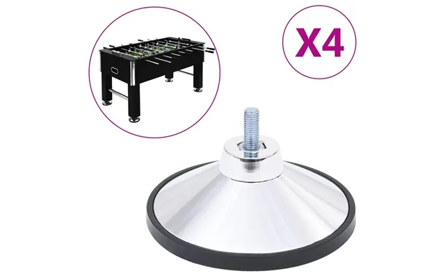 Fødder Til Bordfodboldbord - 4 Stk. Krom, M10, Ø127 Mm