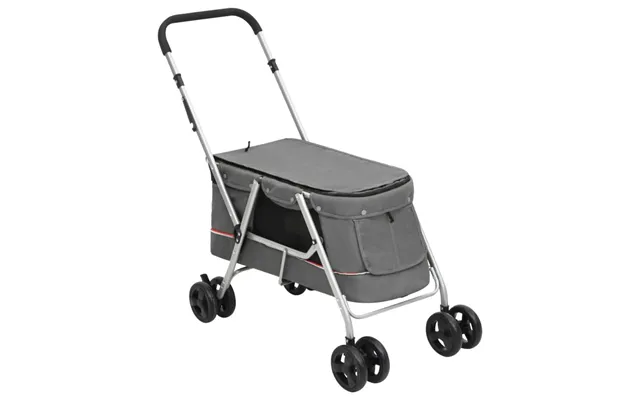 Foldbar Hundeklapvogn - Linned, Grå, 100 × 49 × 96 Cm