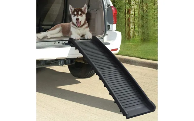 Foldbar Hunderampe 155,5 × 40 Cm - Sort, Skridsikker Og Transportabel