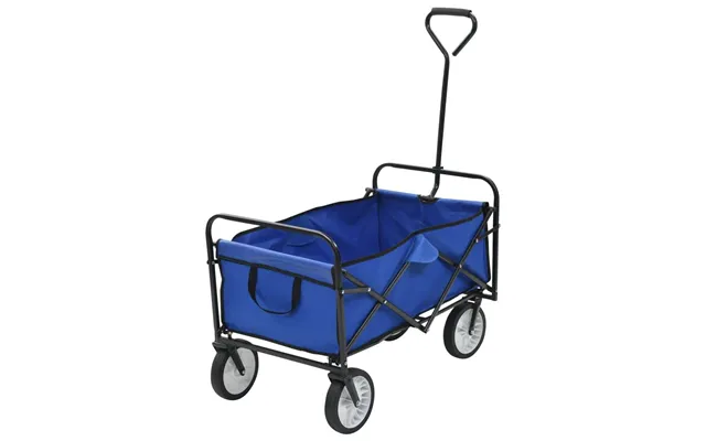 Foldbar Trækvogn I Stål - Blå Transportvogn 75 Kg