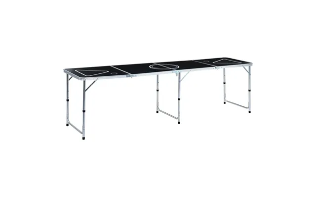 Foldbart Beer Pong-bord 240 Cm - Sort, Højdejusterbart
