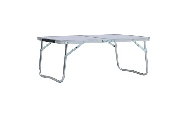 Foldbart Campingbord 60 × 40 Cm - Aluminium, Hvid