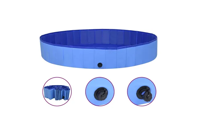 Foldbart Hundebassin 200 × 30 Cm - Pvc, Blå