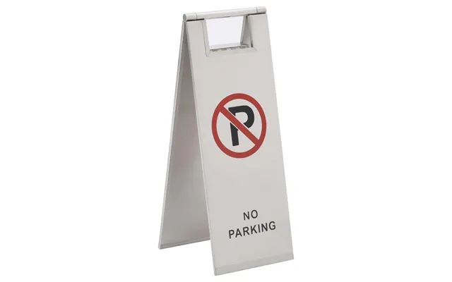 Foldbart Parkeringsskilt I Rustfrit Stål - No Parking, Sølvfarvet