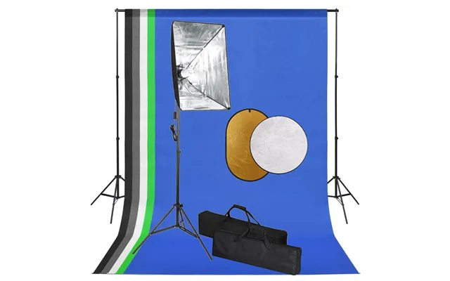 Fotostudiesæt Med Softbox - Baggrundssystem Og 5-i-1 Reflektor