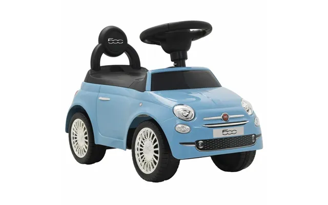 Gåbil Fiat 500 - Blå Licenseret Legetøjsbil Til Børn 12-36 Mdr