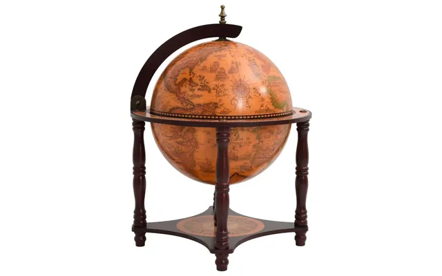 Globus-bar I Massivt Eukalyptustræ - Brun, 42 × 42 × 57 Cm