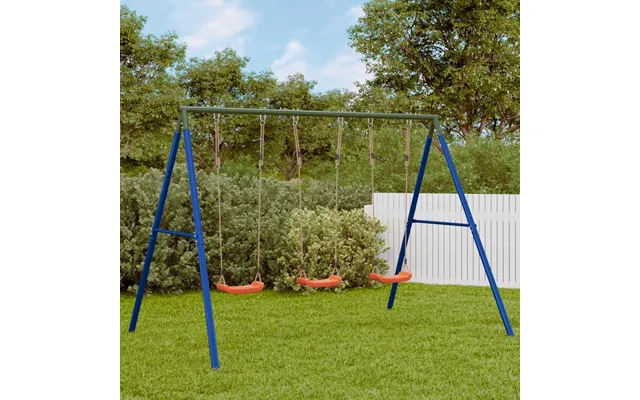 Gyngestativ Med 3 Gynger - Metal, Justerbare Reb, 273,5 × 185 × 185 Cm