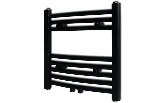 Håndklæderadiator 48 × 48 Cm - Buet, Sort Til Centralvarme