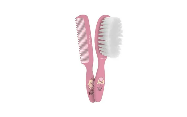 Hårbørste Og Kam Til Baby - Beter Peine Bebe, Pink, 2 Dele