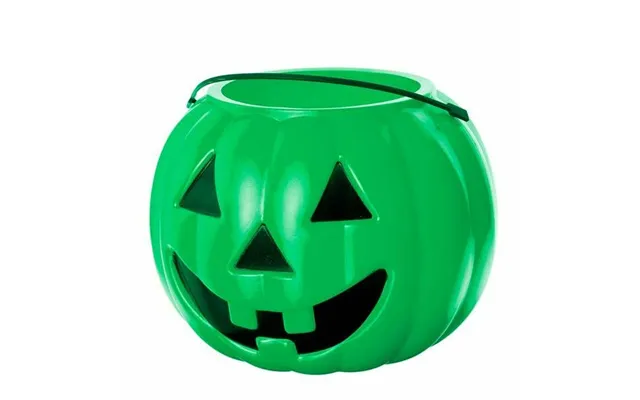 Halloween Græskar-spand 19 × 23 × 23 Cm - Grøn