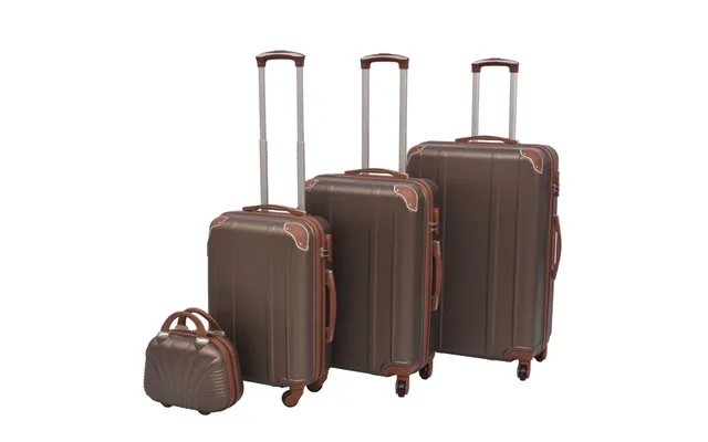 Hardcase Trolleysæt I Abs - 4 Dele, Kaffefarvet