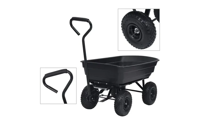 Havevogn Med Vippelad 300 Kg - 75 L, Sort