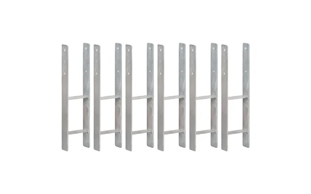 Hegnspløkker 6 Stk. - 14 × 6 × 60 Cm, Galvaniseret Stål, Sølvfarvet
