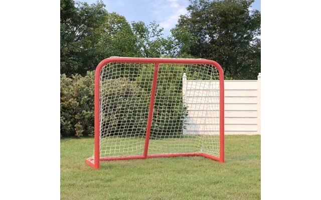 Hockeymål 183 × 71 × 122 Cm - Rød Hvid Polyesternet Og Stålstel