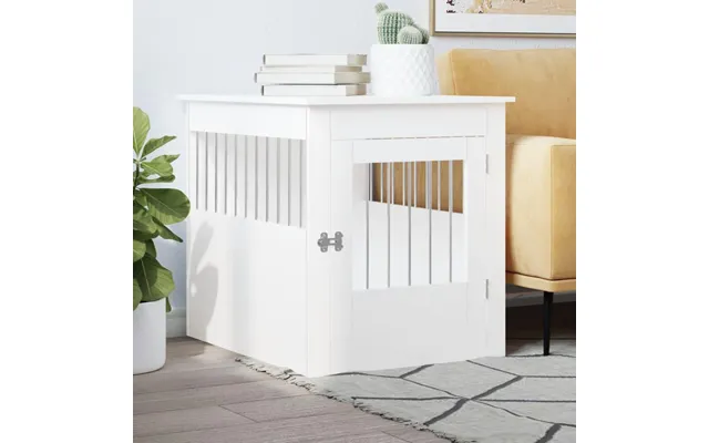 Hundebur Endebord I Konstrueret Træ - 64,5 × 80 × 71 Cm, Hvid