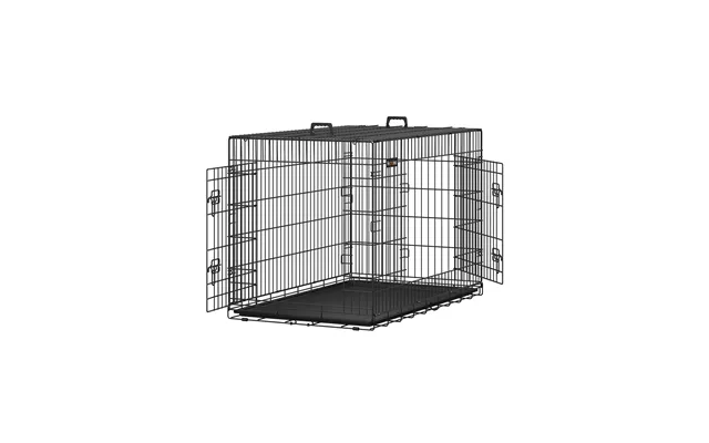 Hundebur - Feandrea, Sammenklappeligt 122 Cm, 2 Døre, Sort