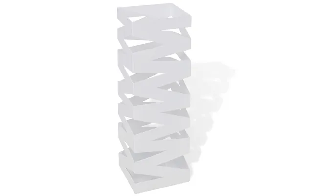 Hvid Kvadratisk Paraplyholder I Stål - 48,5 Cm