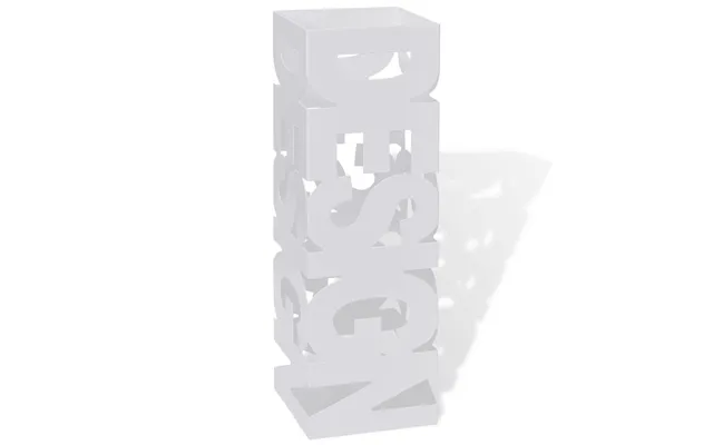 Hvid Kvadratisk Paraplyholder I Stål - 48,5 Cm