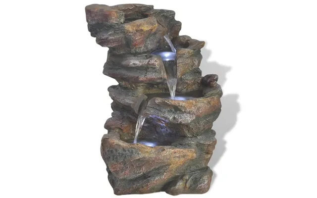 Indendørs Fontæne Med Led-lys I Polyresin - 3 Niveauer, 32,5 × 23,5 × 45 Cm