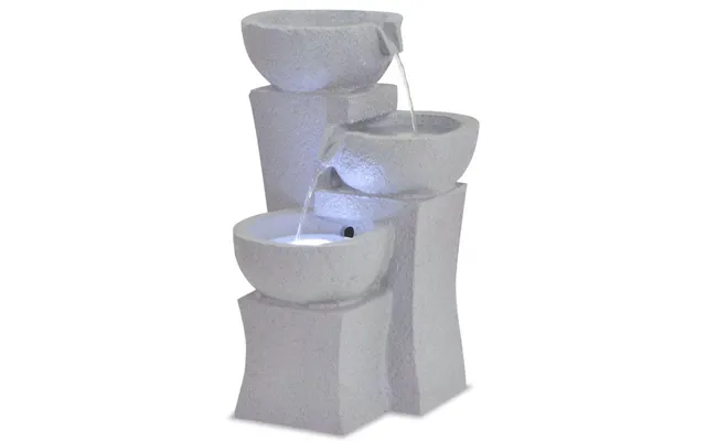 Indendørs Fontæne Med Led-lys I Polyresin - Grå, 27,2 × 27,8 × 39,5 Cm