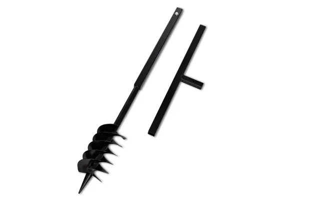Jordbor Med Håndtag - 120 Mm Dobbelte Spiraler, Stål, Sort
