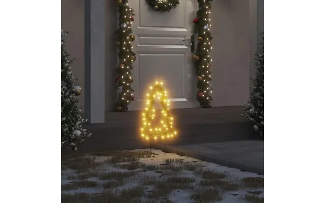 Juledekoration Med Jordspyd - Juletræsform, 3 Stk., 50 Led, 30 Cm, Varm Hvid