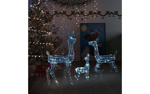 Juledekoration Rensdyrfamilie I Akryl Med 300 Led - Kold Hvid