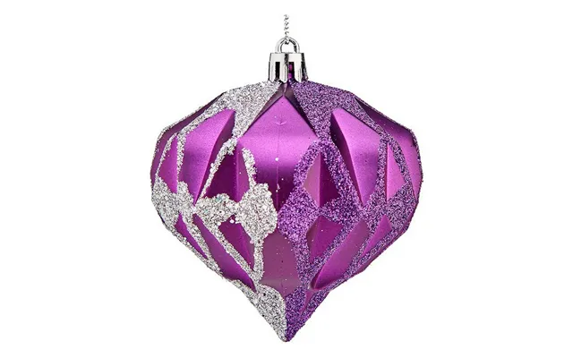 Julekugler Krist - Lilla Sølv Diamant, Plastik, Ø 8 Cm 6 Stk