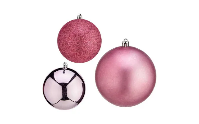 Julekugler Krist Pink Plastik Ø 10 Cm - 6 Stk.