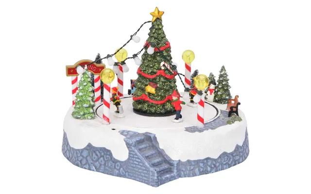 Julelandsby Med Lys - Flerfarvet Borddekoration 22 × 21,5 × 17 Cm I Plast