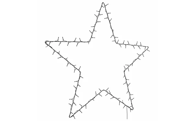 Julelys Stjernesilhuet - 115 Led Varm Hvid, 90 × 87 Cm