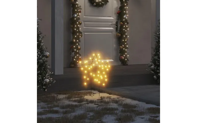 Julestjerner Med Jordspyd - 3 Stk., 50 Led, 29 Cm, Varm Hvid