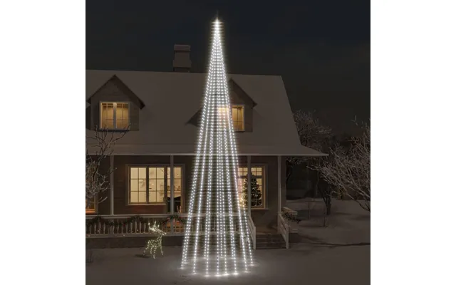 Juletræ Til Flagstang - 1134 Led, 800 Cm, Koldt Hvidt Lys