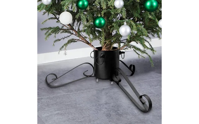 Juletræsfod I Metal Med Vandtank - 58 × 58 × 21 Cm, Sort