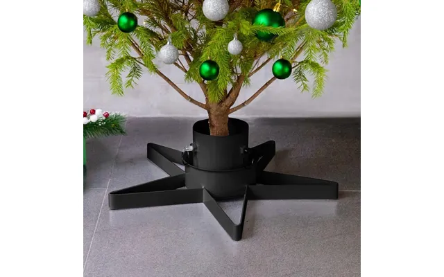 Juletræsfod Stjerneformet 47 × 47 × 13,5 Cm - Sort Metal