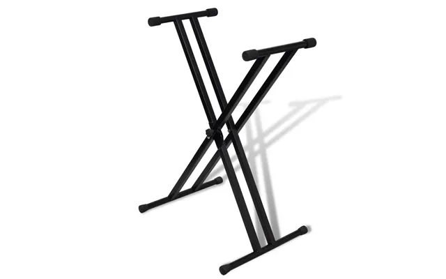 Justerbart Dobbelt X-keyboardstativ I Stål - Sort