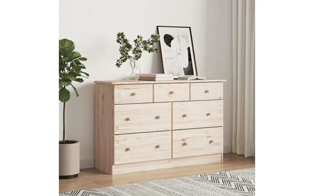 Kommode Alta 112×35×73 Cm I Massivt Fyrretræ - 7 Skuffer