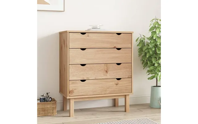 Kommode Otta 76,5x39,5x90 Cm I Massivt Fyrretræ - 4 Skuffer